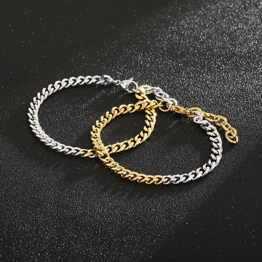 Casual Simple Style Geometric Stainless Steel Plating 18k Gold Plated Men's Bracelets