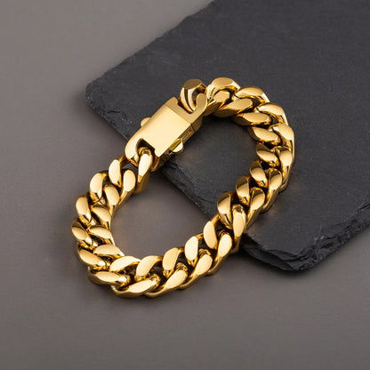 Casual Simple Style Geometric Stainless Steel Plating 18k Gold Plated Men's Bracelets