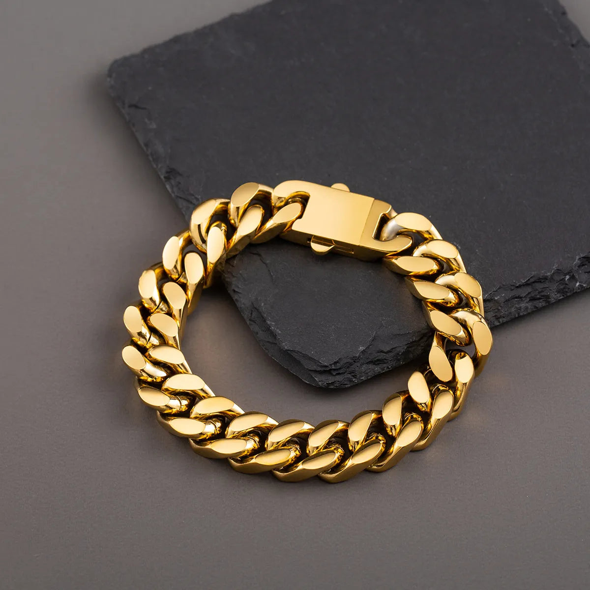 Casual Simple Style Geometric Stainless Steel Plating 18k Gold Plated Men's Bracelets