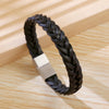 Casual Simple Style Geometric Stainless Steel Pu Leather Braid Unisex Bracelets