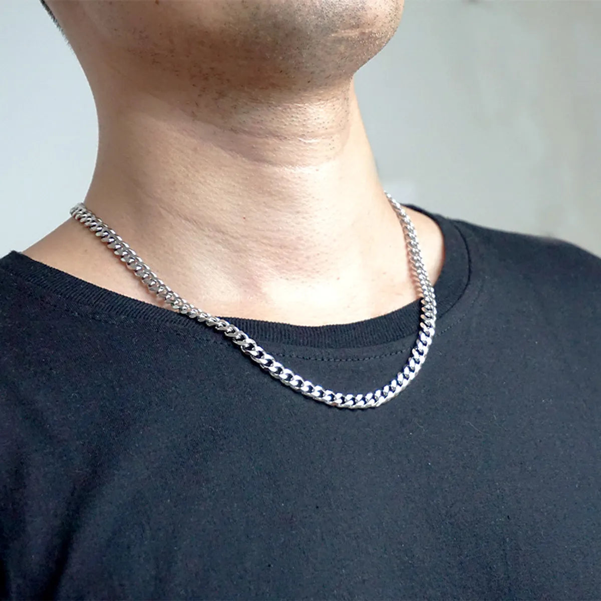 Casual Simple Style Geometric Titanium Steel Men'S Necklace