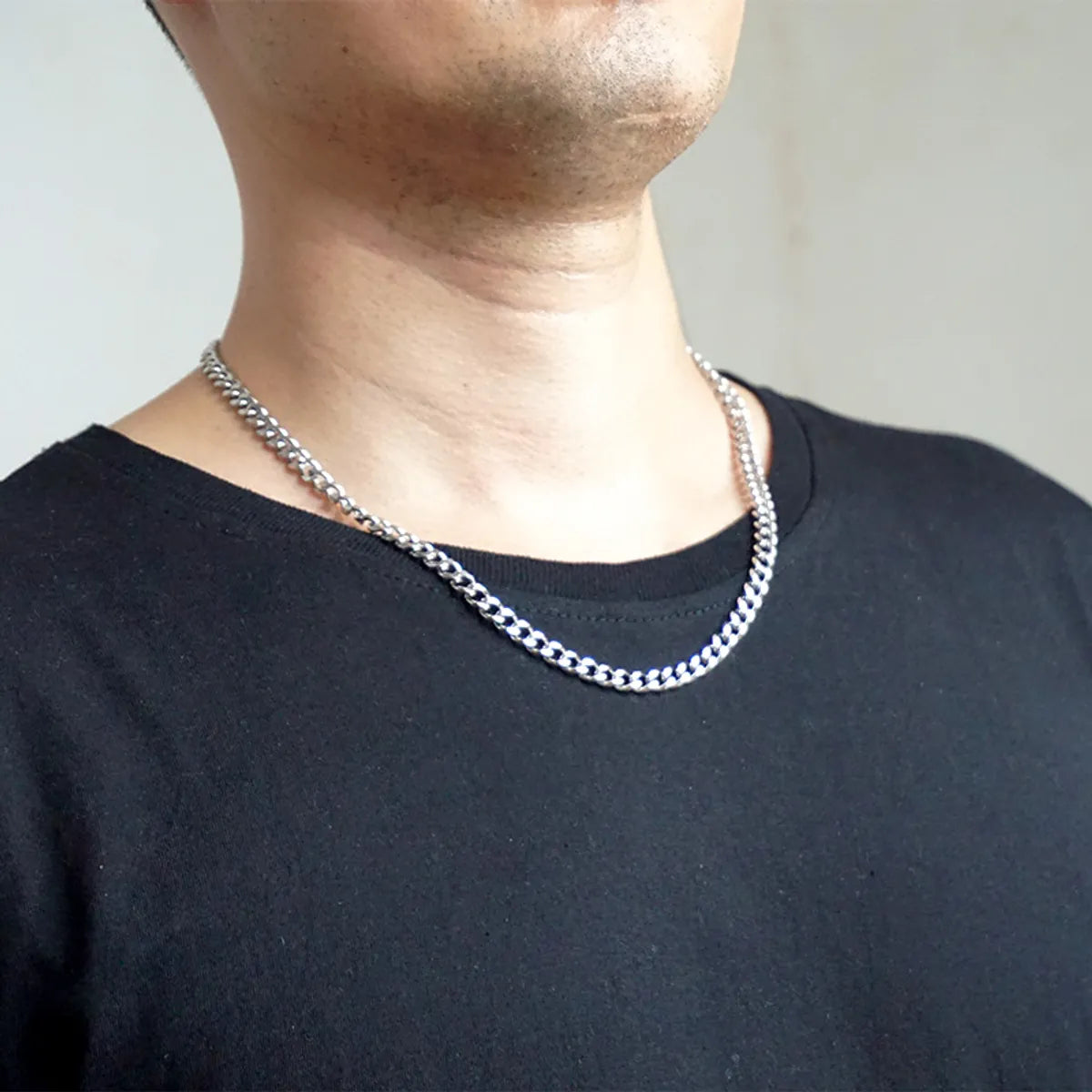 Casual Simple Style Geometric Titanium Steel Men'S Necklace