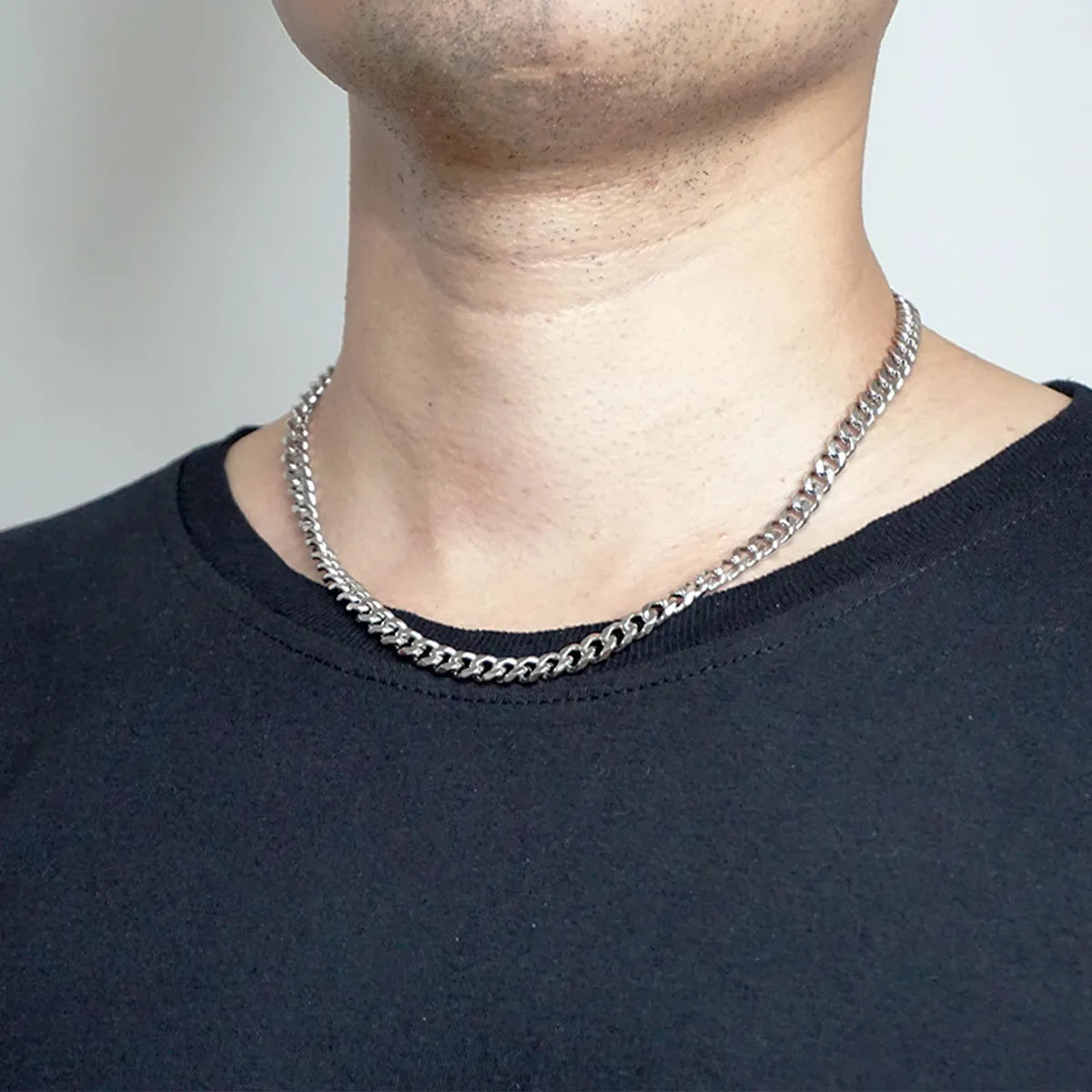 Casual Simple Style Geometric Titanium Steel Men'S Necklace