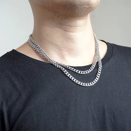 Casual Simple Style Geometric Titanium Steel Men'S Necklace