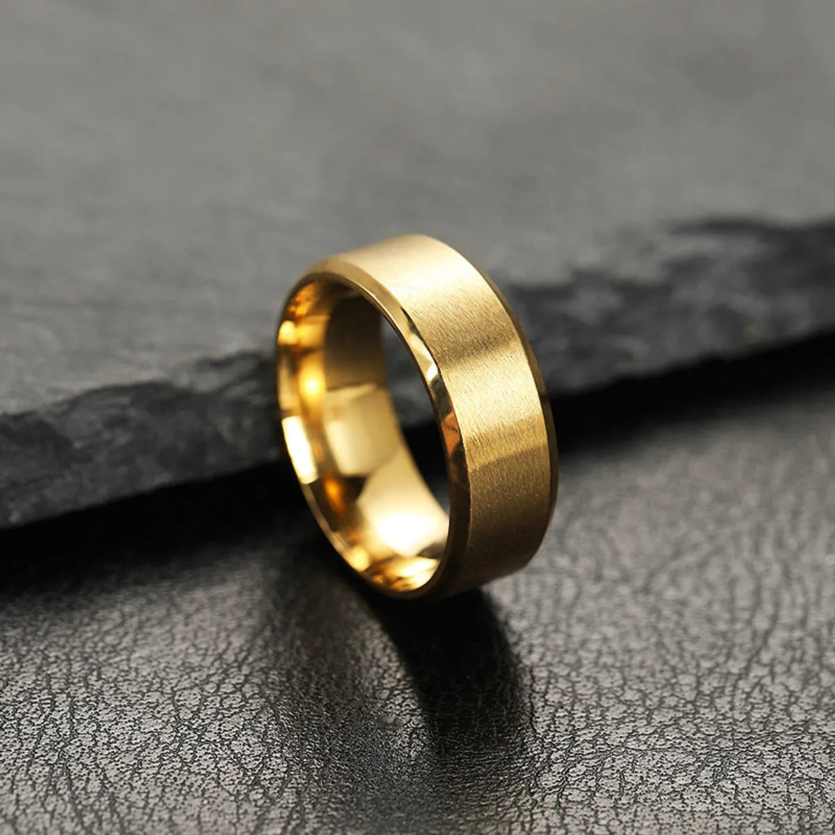 Casual Simple Style Geometric Titanium Steel Men'S Rings