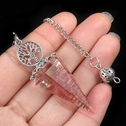 Casual Simple Style Geometric Tree Natural Stone Crystal Suncatcher Spirit Pendulum Artificial Decorations