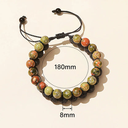 Casual Simple Style Geometric Volcanic Rock Tiger Eye Braid Bracelets