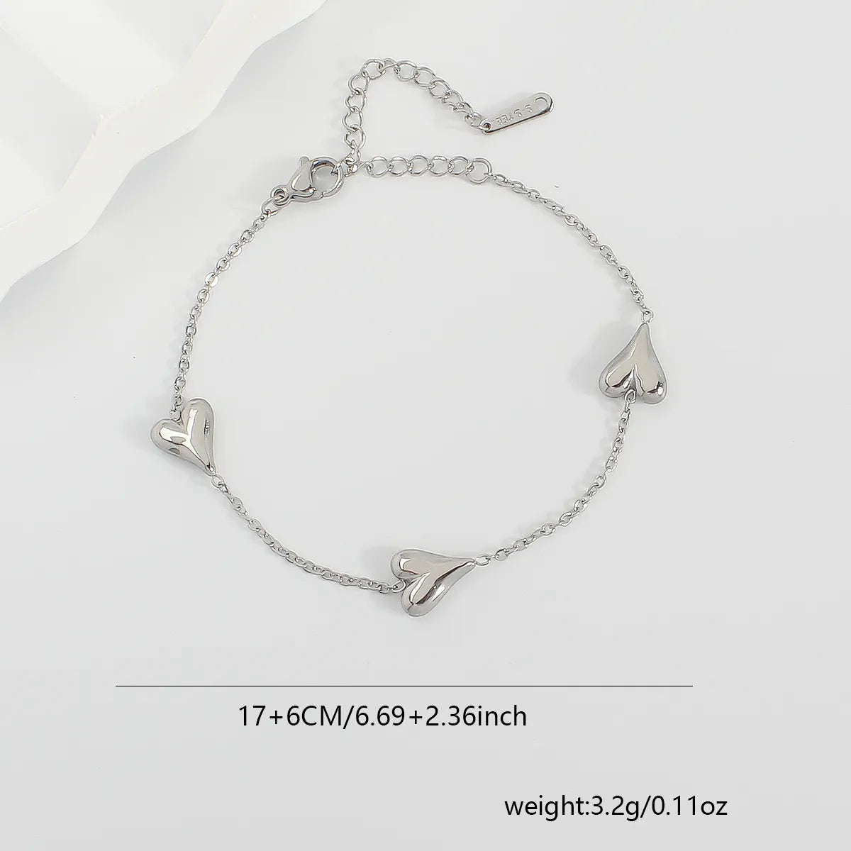 Casual Simple Style Heart Shape 304 Stainless Steel 18K Gold Plated Silver Plated Bracelets In Bulk