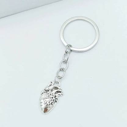 Casual Simple Style Heart Shape Alloy Plating Keychain