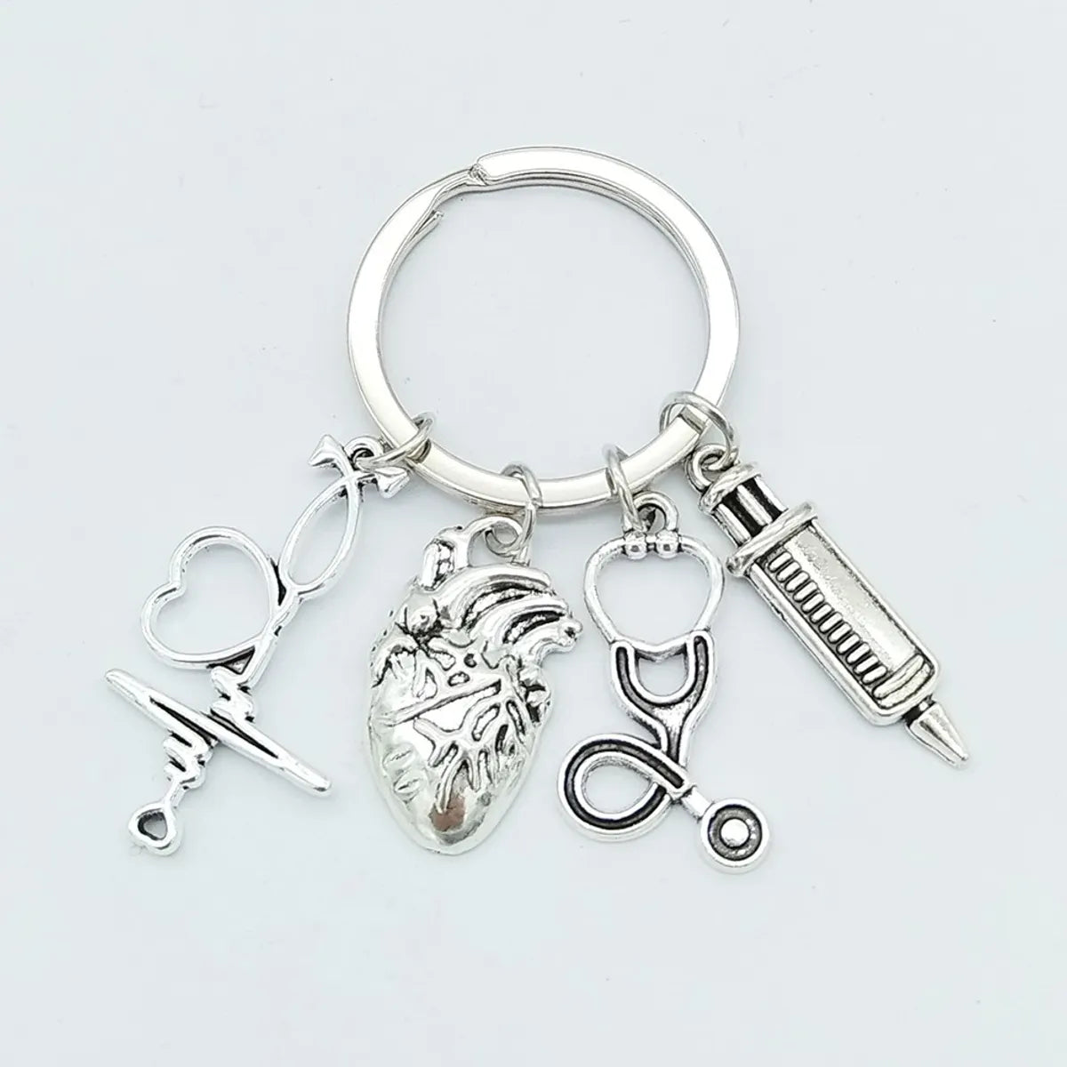 Casual Simple Style Heart Shape Alloy Plating Keychain