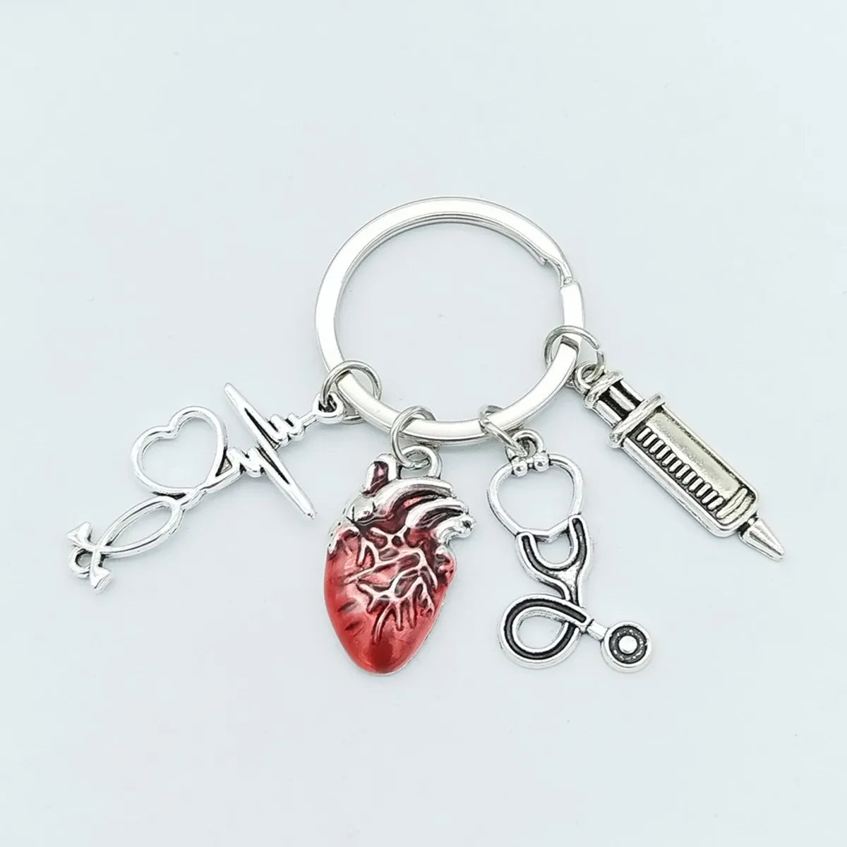 Casual Simple Style Heart Shape Alloy Plating Keychain