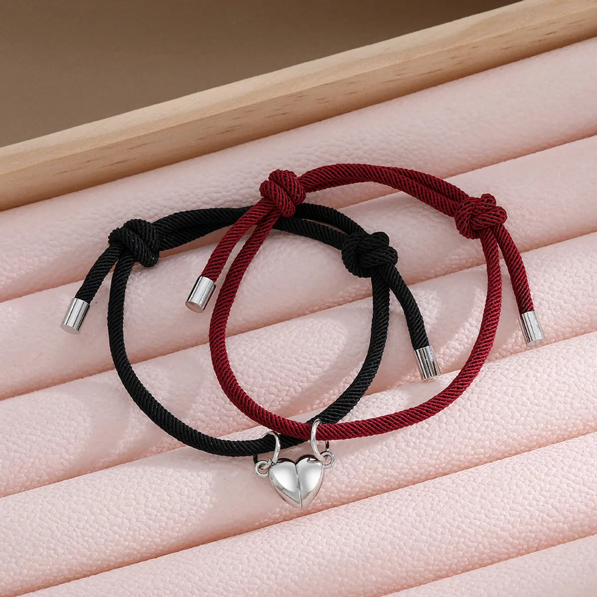 Casual Simple Style Heart Shape Alloy Rope Couple Bracelets