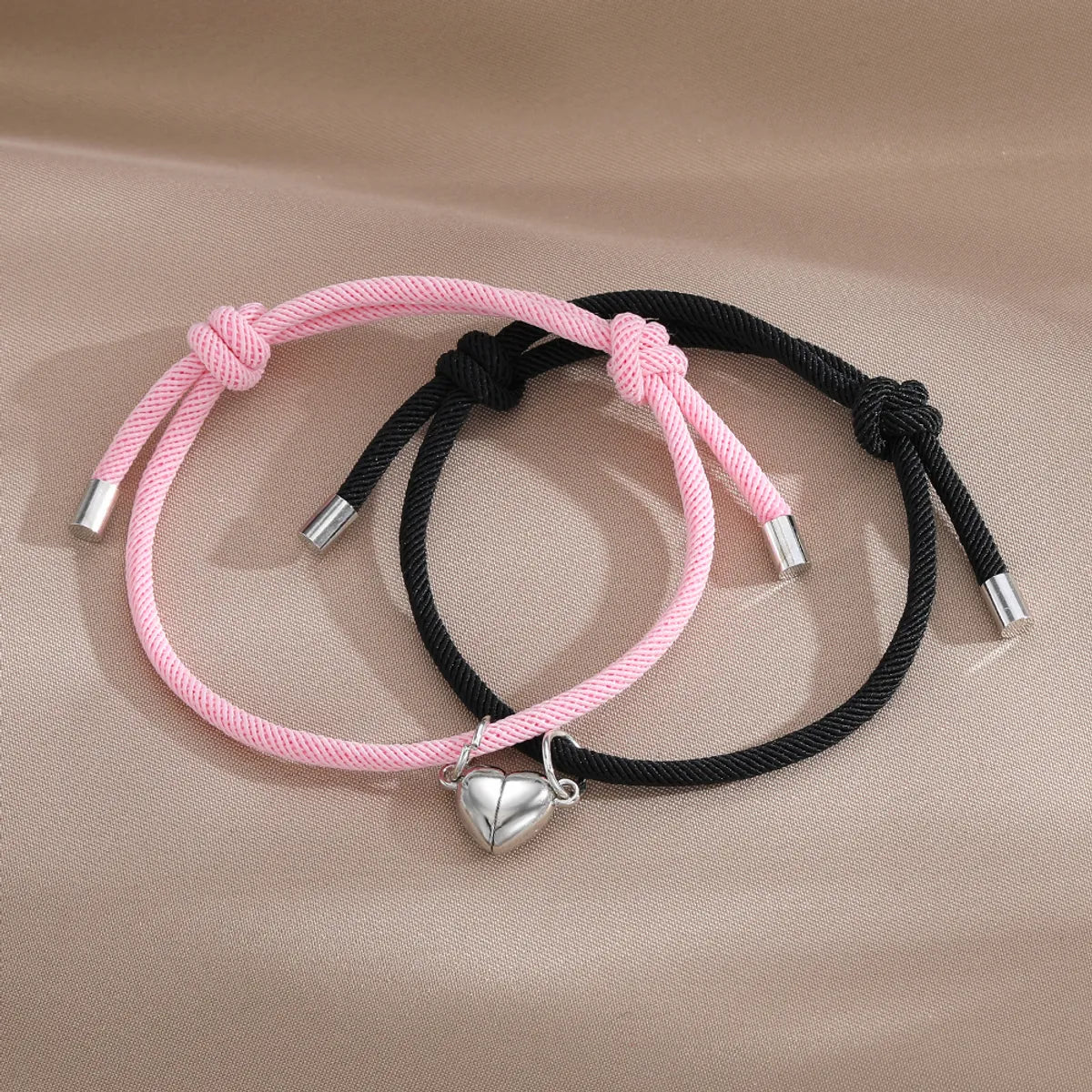 Casual Simple Style Heart Shape Alloy Rope Couple Bracelets