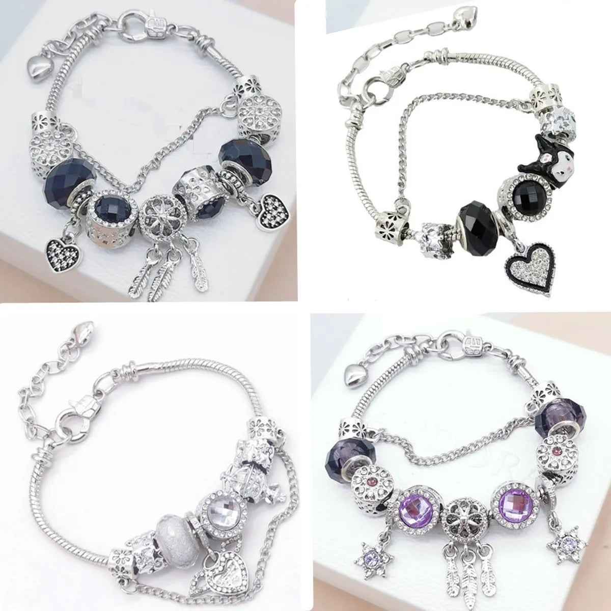 Casual Simple Style Heart Shape Alloy Wholesale Bracelets