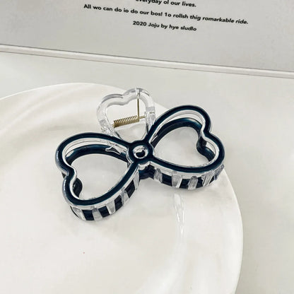 Casual Simple Style Heart Shape Bow Knot Arylic Alloy Hair Claws 1 Piece