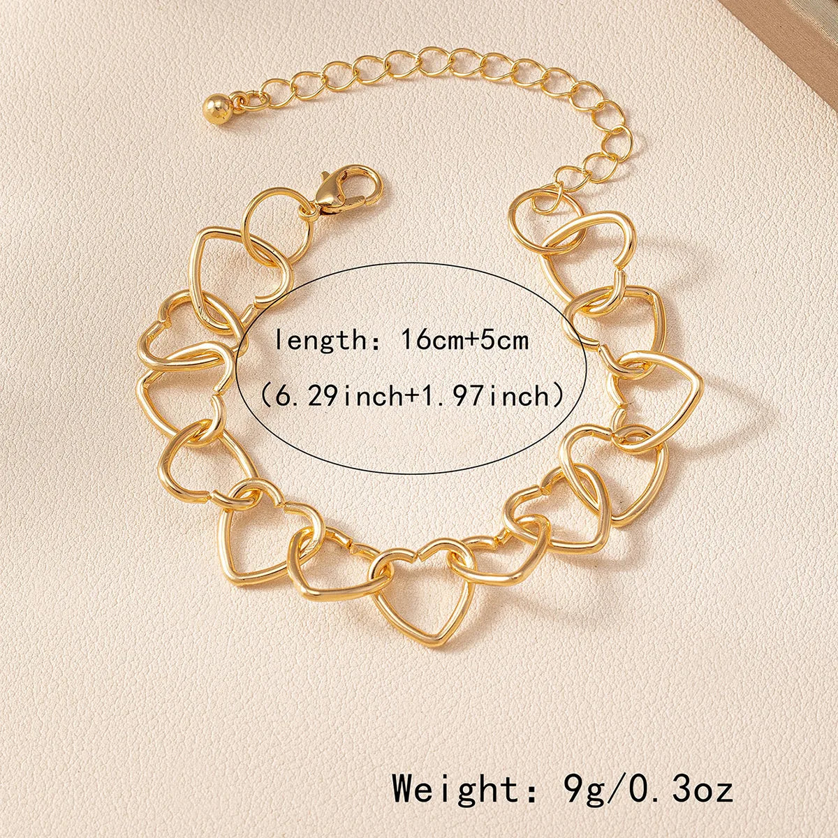 Casual Simple Style Heart Shape Alloy Wholesale Bracelets