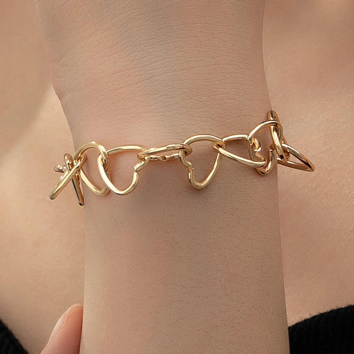 Casual Simple Style Heart Shape Alloy Wholesale Bracelets