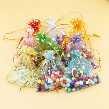 Casual Simple Style Heart Shape Organza Jewelry Packaging Bags