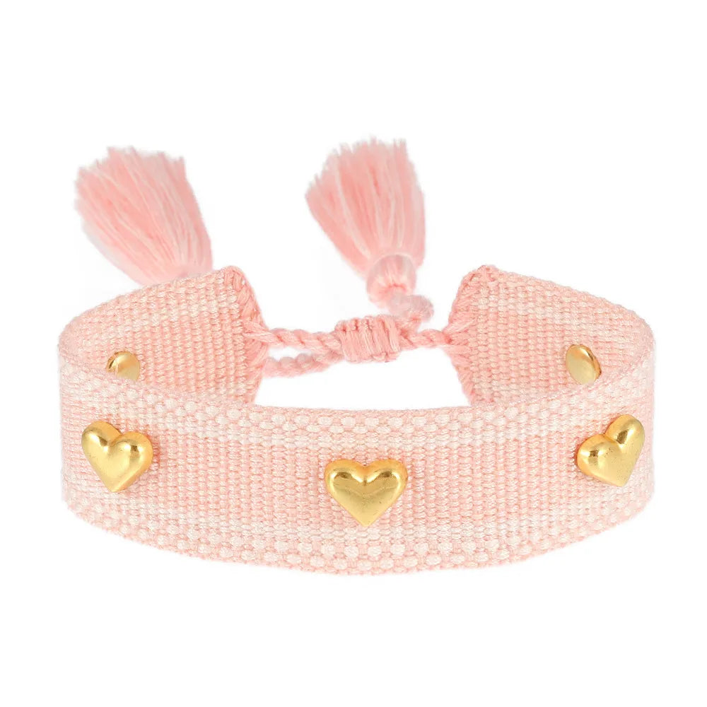 Casual Simple Style Heart Shape Polyester Wholesale Bracelets