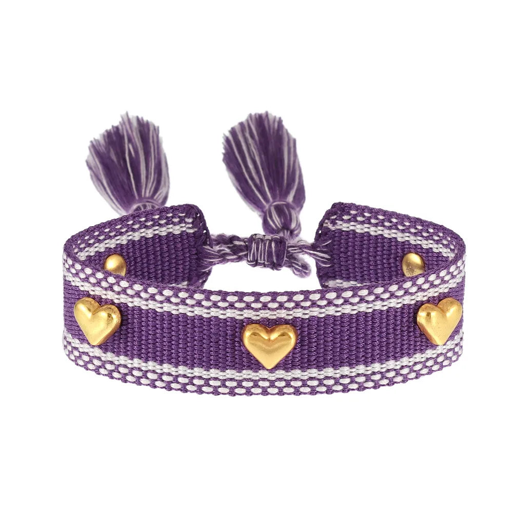 Casual Simple Style Heart Shape Polyester Wholesale Bracelets