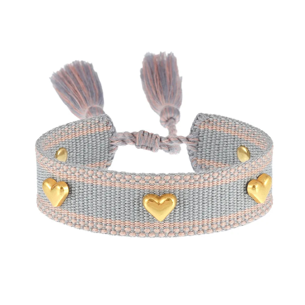 Casual Simple Style Heart Shape Polyester Wholesale Bracelets