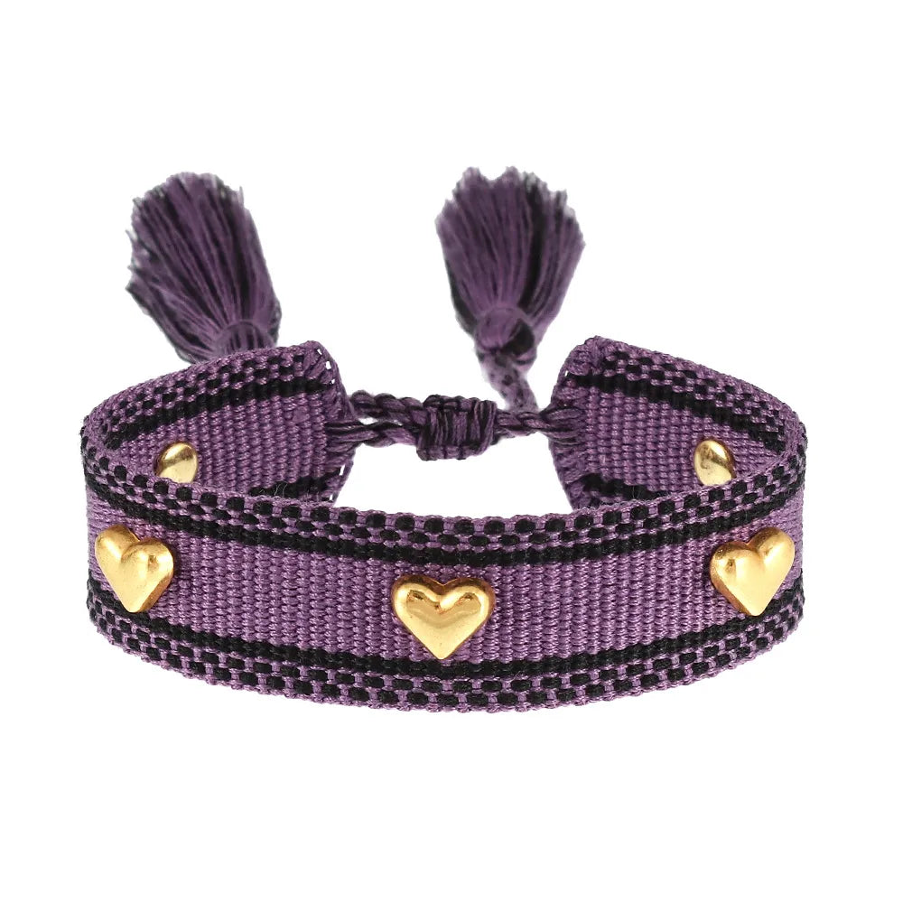 Casual Simple Style Heart Shape Polyester Wholesale Bracelets