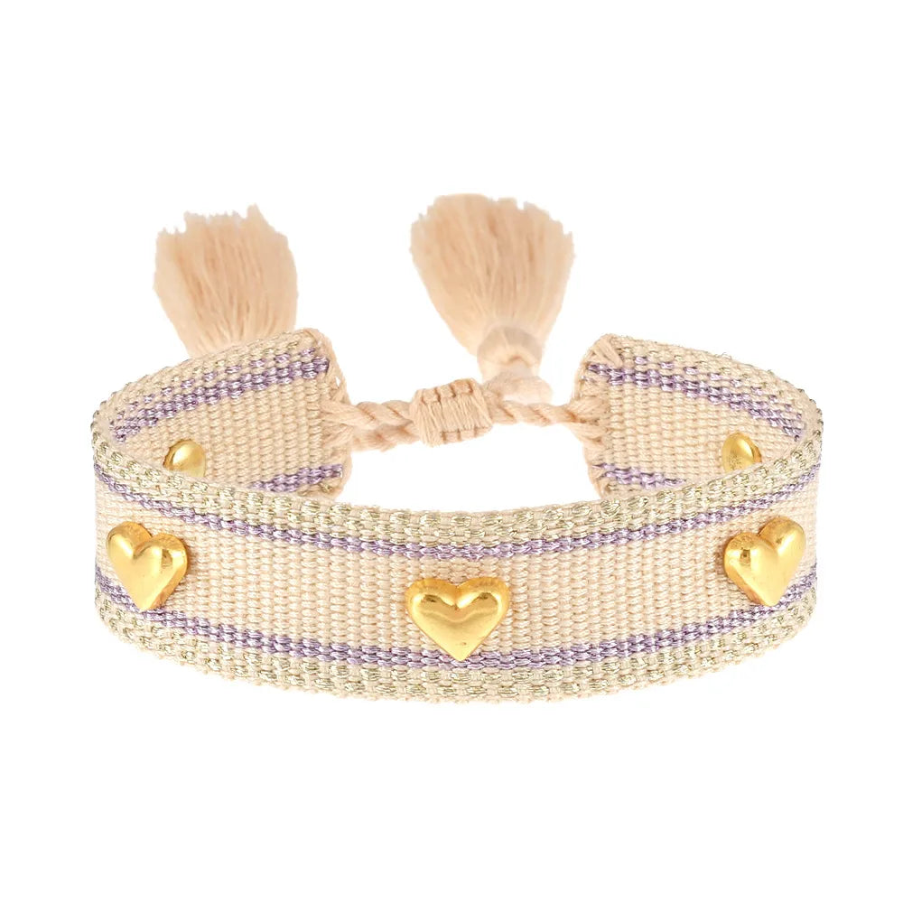 Casual Simple Style Heart Shape Polyester Wholesale Bracelets