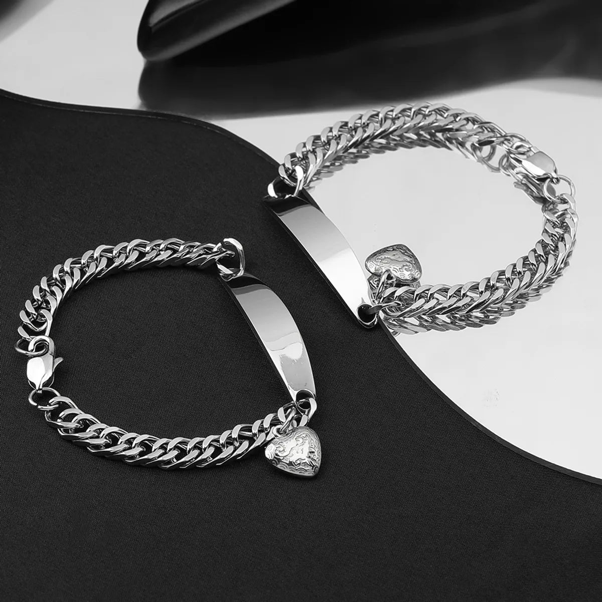 Casual Simple Style Heart Shape Stainless Steel Bracelets