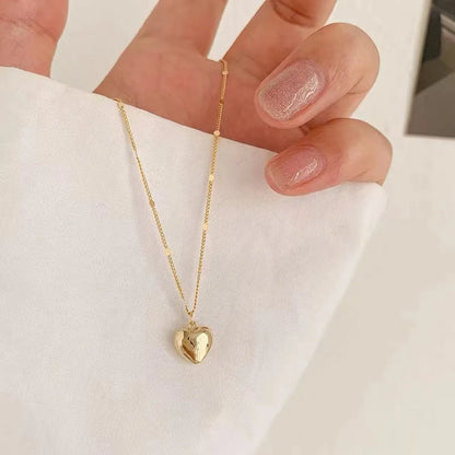 Casual Simple Style Heart Shape Stainless Steel Polishing Plating Gold Plated Silver Plated Necklace Pendant