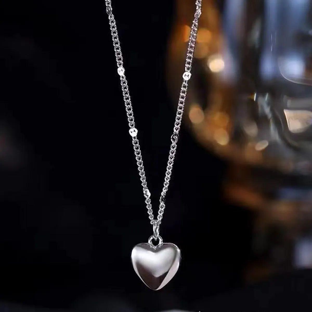 Casual Simple Style Heart Shape Stainless Steel Polishing Plating Gold Plated Silver Plated Necklace Pendant