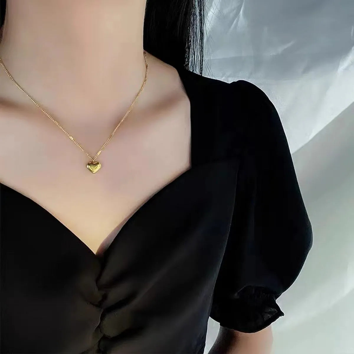 Casual Simple Style Heart Shape Stainless Steel Polishing Plating Gold Plated Silver Plated Necklace Pendant