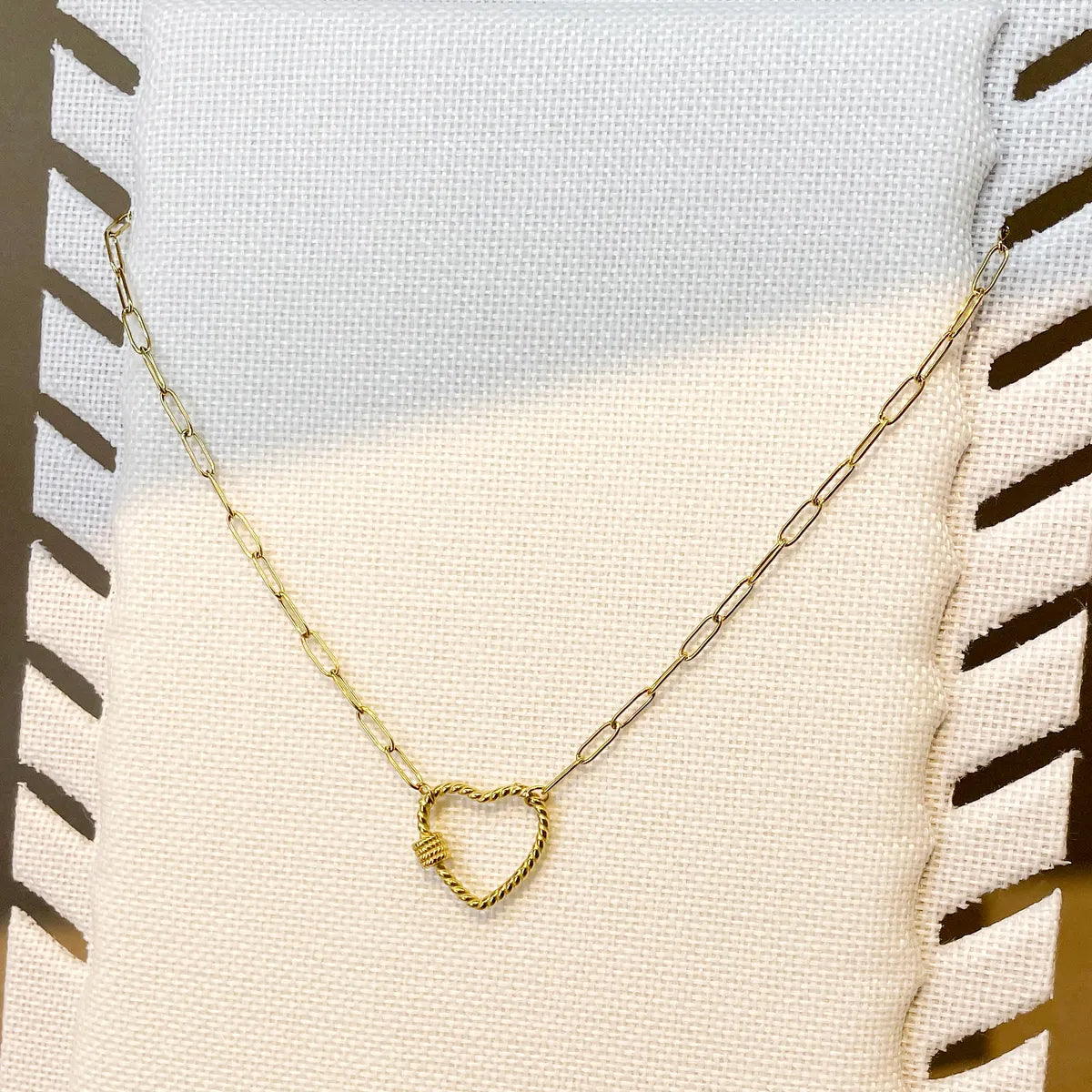 304 Stainless Steel 14K Gold Plated Casual Simple Style Polishing Plating Hollow Out Heart Shape Long Necklace Necklace