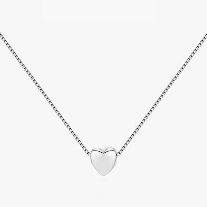 Casual Simple Style Heart Shape Sterling Silver Plating Silver Plated Necklace