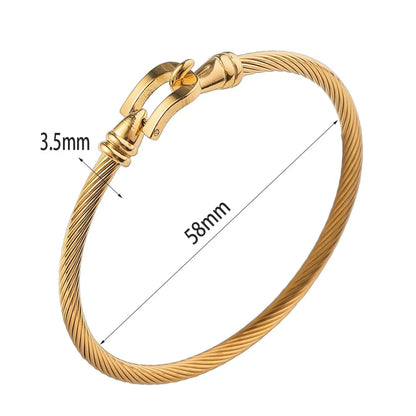 Casual Simple Style Heart Shape Titanium Steel Bangle In Bulk