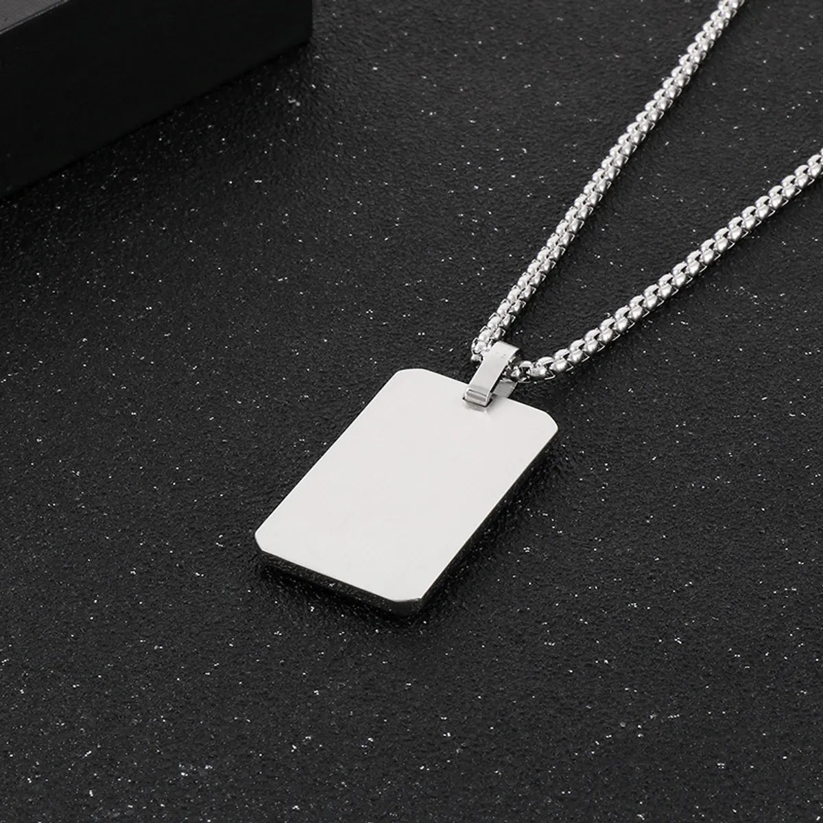 Casual Simple Style Hexagon Rectangle Stainless Steel Plating Inlay Rhinestones 18k Gold Plated Women's Pendant Necklace