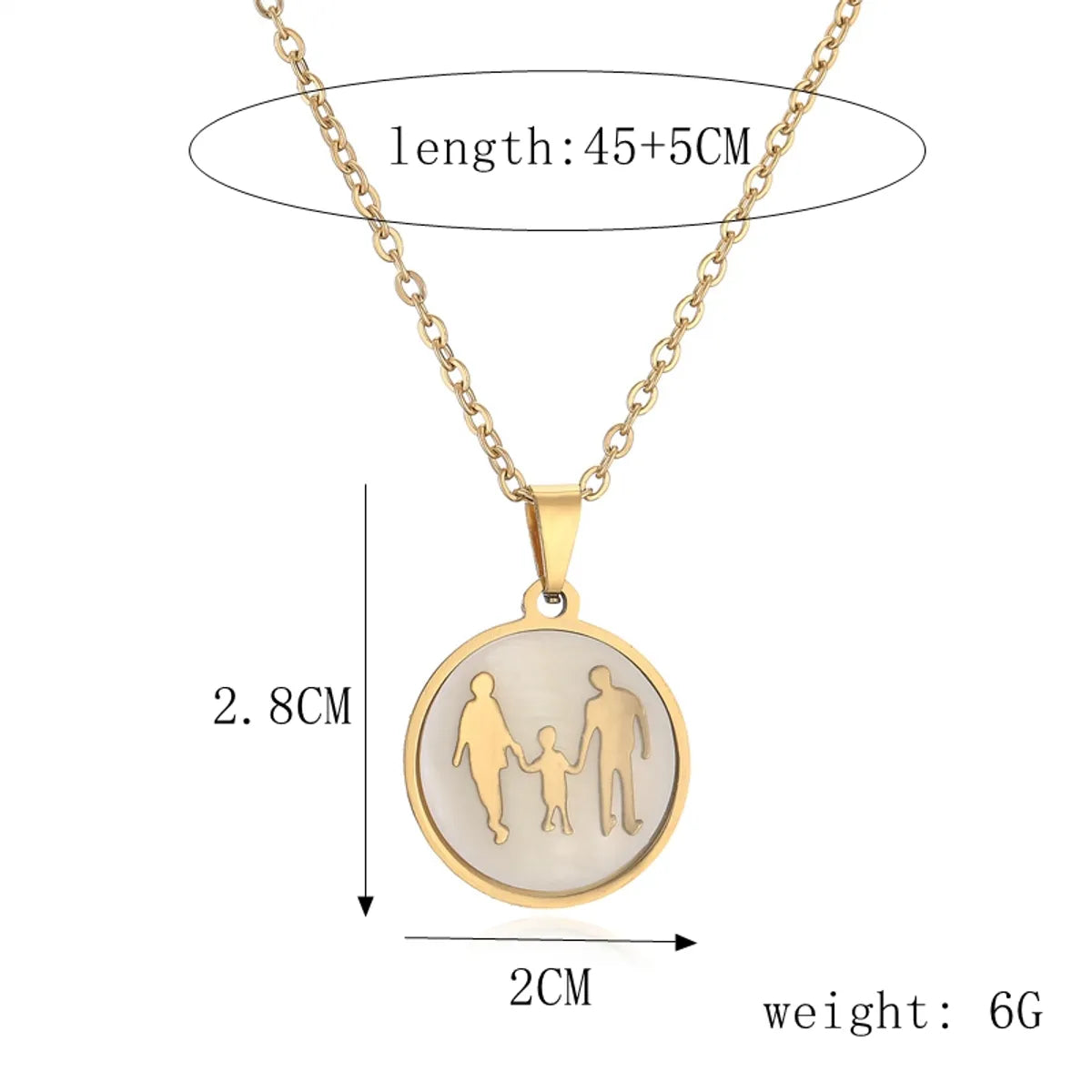 Casual Simple Style Human Round Stainless Steel Plating Inlay Artificial Gemstones Zircon Pendant Necklace