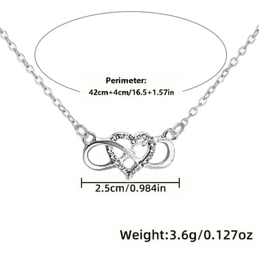 Casual Simple Style Infinity Heart Shape Alloy Unisex Necklace