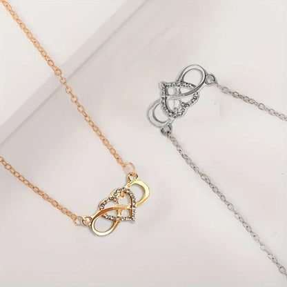 Casual Simple Style Infinity Heart Shape Alloy Unisex Necklace