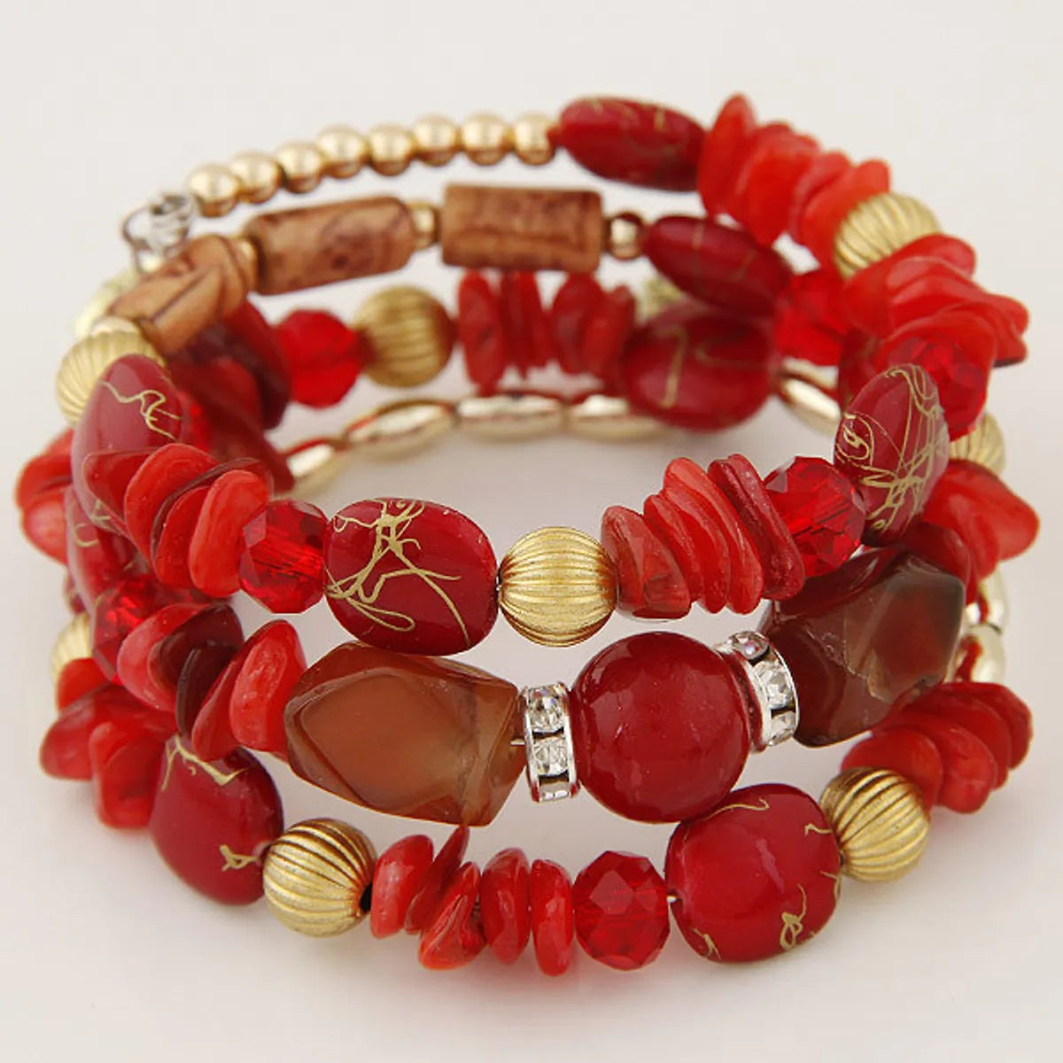 Casual Simple Style Irregular Alloy Gravel Beaded Bracelets