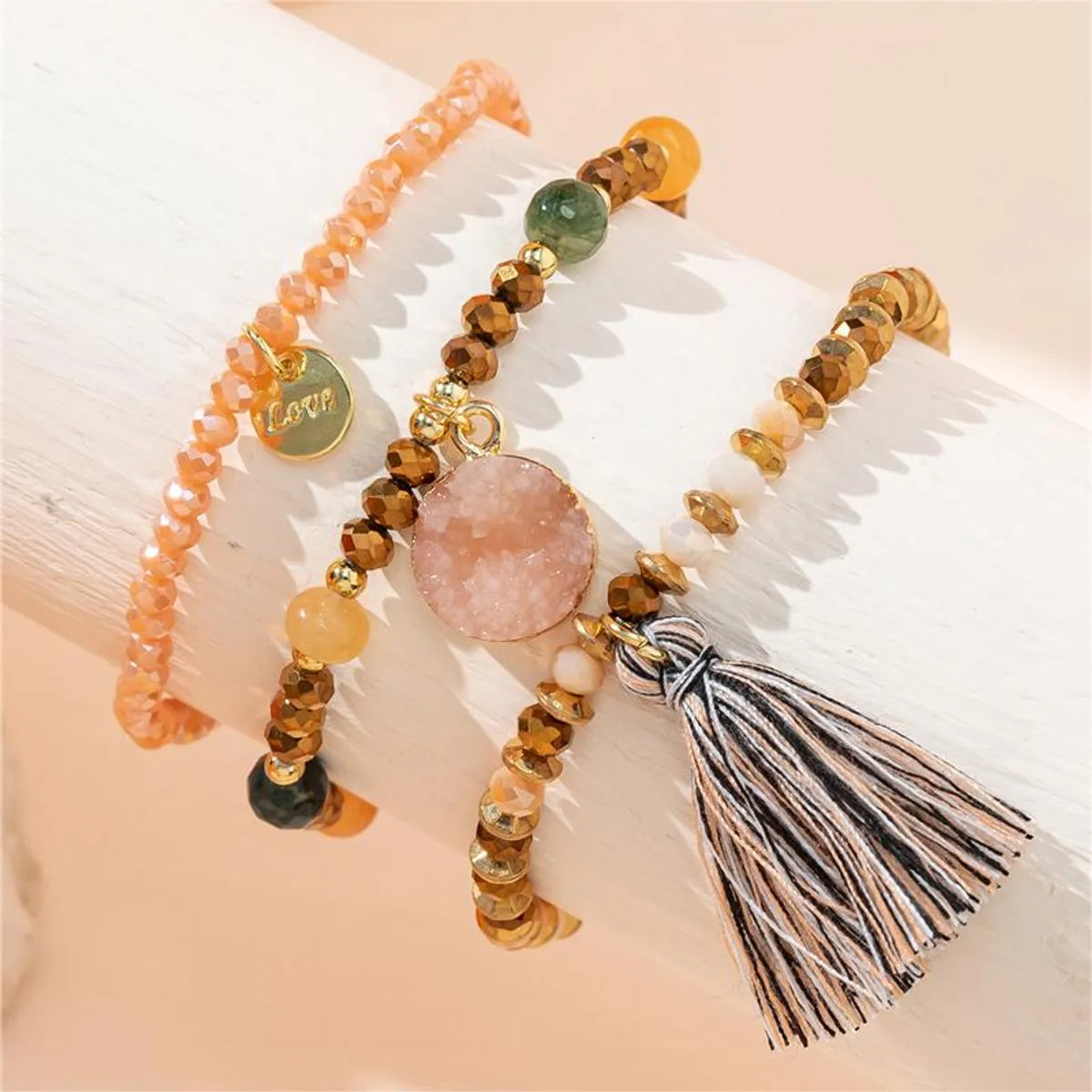 Casual Simple Style Irregular Glass Rope Beaded Women'S Bracelets