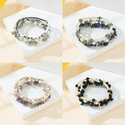 Casual Simple Style Irregular Round Beaded Women's Bracelets