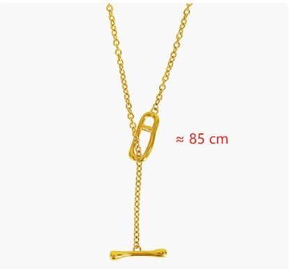 Casual Simple Style Irregular Titanium Steel Plating Sweater Chain