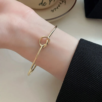 Casual Simple Style Knot Iron Wholesale Bangle