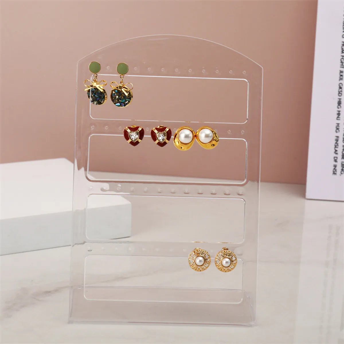 Casual Simple Style L Shape Solid Color Plastic Jewelry Display