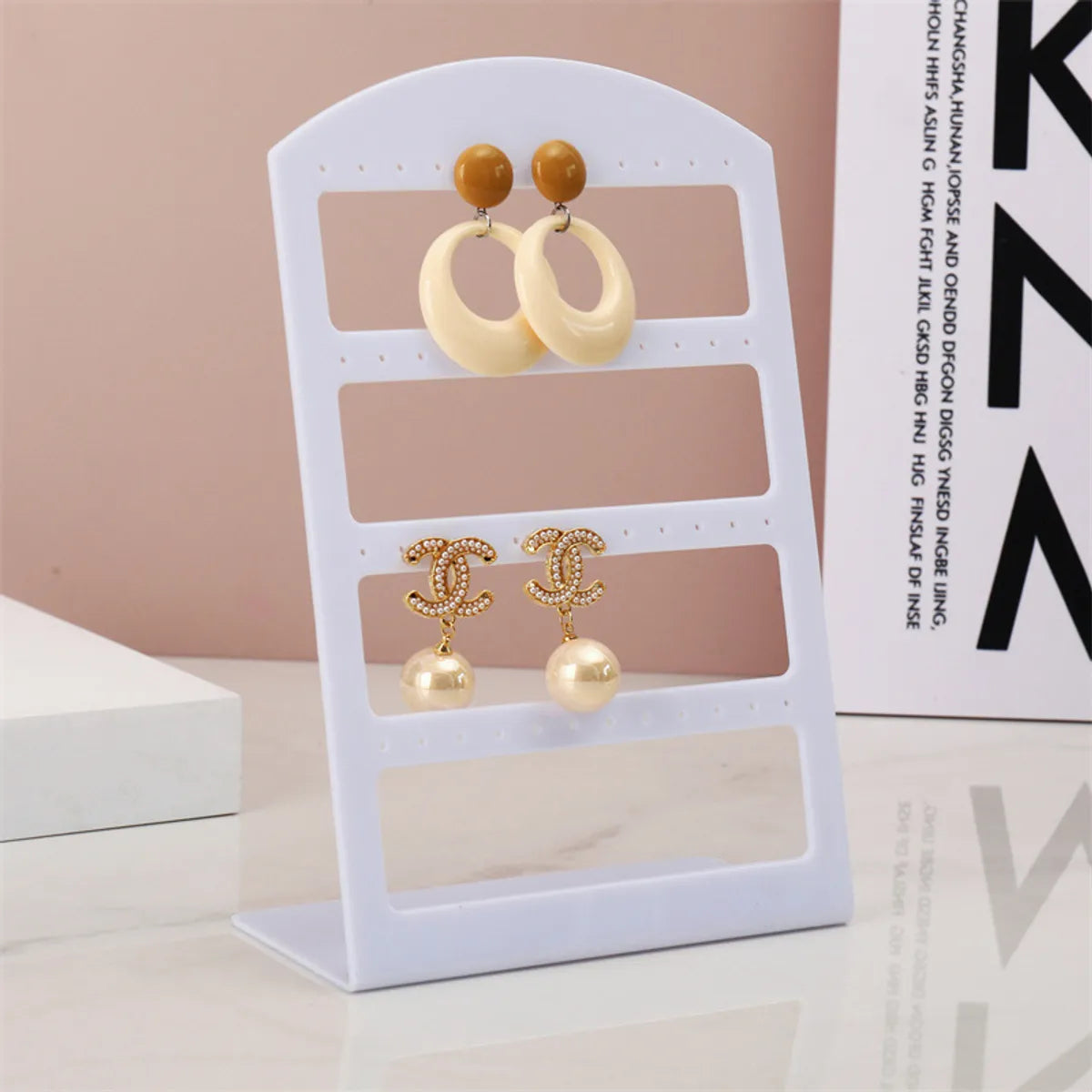 Casual Simple Style L Shape Solid Color Plastic Jewelry Display