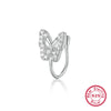 1 Piece Nose Rings & Studs Casual Simple Style Leaf Flower Fish Tail Sterling Silver Inlay Zircon White Gold Plated Gold Plated