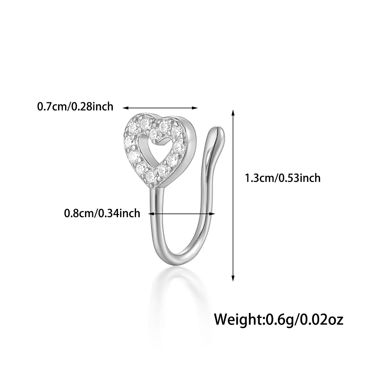 1 Piece Nose Rings & Studs Casual Simple Style Leaf Flower Fish Tail Sterling Silver Inlay Zircon White Gold Plated Gold Plated