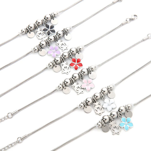 Casual Simple Style Leaf Owl Flower Alloy Wholesale Bracelets