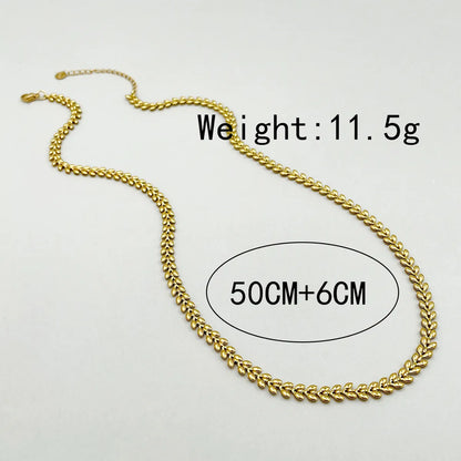 Casual Simple Style Leaf Stainless Steel Polishing Plating Gold Plated Necklace