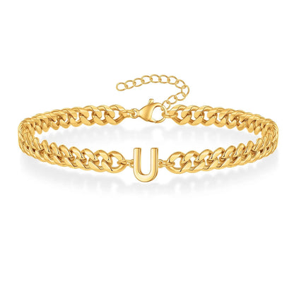 Casual Simple Style Letter 201 Stainless Steel 304 Stainless Steel 18K Gold Plated Bracelets In Bulk